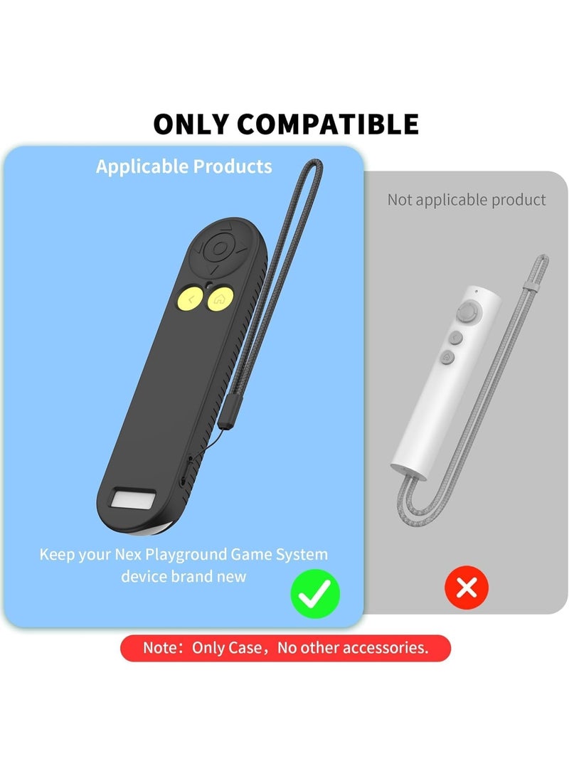 1Pcs Silicone Case for Nex Playground Game System Remote, Anti Slip Shockproof Remote Protective Sleeve Compatible with Nex Playground Game System Remote with Lanyard (Black) - Image 2